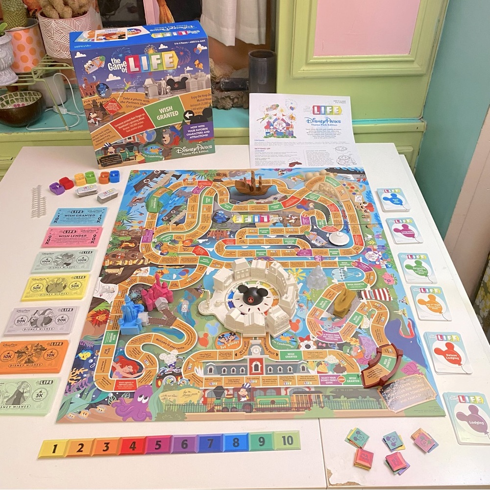 2020 Disneyland Theme Park Edition Game of Life Board Game Disneyworld
